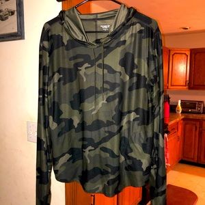 Green light weight camo hoodie